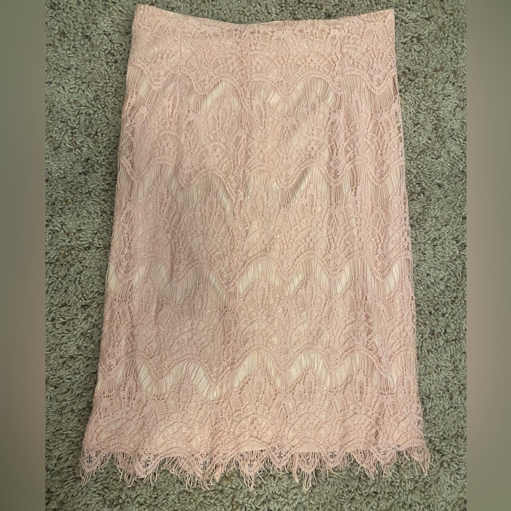 Jody soft Pink Lace Pencil Skirt Size M